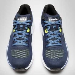 Diadora Men's Mythos Vortice 7 Running Shoe -Black Iris/White/Neon Yellow - Regular (D) -Gazelle Sports 101.178060 C9803 50 HR 1