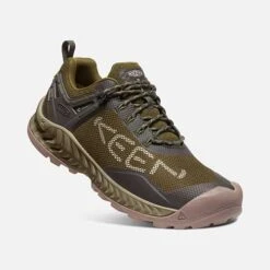 Keen Men's NXIS Evo WP Hiking Shoe - Dark Olive/Black Olive - Regular (D) -Gazelle Sports 1025909 3Q PDP 1