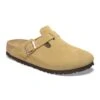 Birkenstock Boston Soft Footbed - Latte Cream Suede - Regular/Wide -Gazelle Sports 1026181