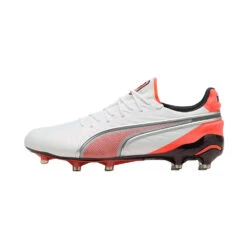 Men's King 20 Ultimate FG/AG Soccer Cleat - Puma White/Glowing Red/Puma Black - Regular (D)