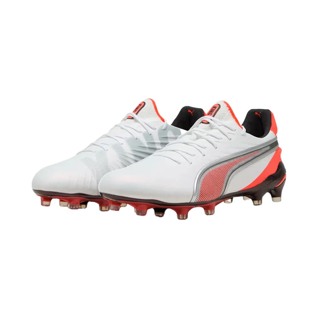 Men's King 20 Ultimate FG/AG Soccer Cleat - Puma White/Glowing Red/Puma Black - Regular (D) 4 Men's King 20 Ultimate FG/AG Soccer Cleat - Puma White/Glowing Red/Puma Black - Regular (D) - Image 2