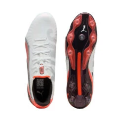 Men's King 20 Ultimate FG/AG Soccer Cleat - Puma White/Glowing Red/Puma Black - Regular (D) 11 Men's King 20 Ultimate FG/AG Soccer Cleat - Puma White/Glowing Red/Puma Black - Regular (D) -Gazelle Sports 108821 01 4
