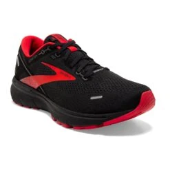 BROOKS Men's Ghost 14 GoreTEX Running Shoe - Black/Blackened Pearl/High Risk Red — Regular (D) -Gazelle Sports 110368 004 A Ghost 14 GTX