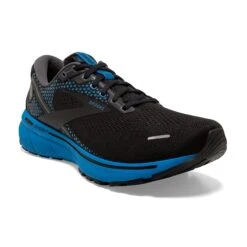 BROOKS Men's Ghost 14 Running Shoe - Black/Blackened Pearl/Blue — Regular (D) -Gazelle Sports 110369 056 A Ghost 14 32be5ce1 5a45 4293 8dcf 1c21cb2fa5ce