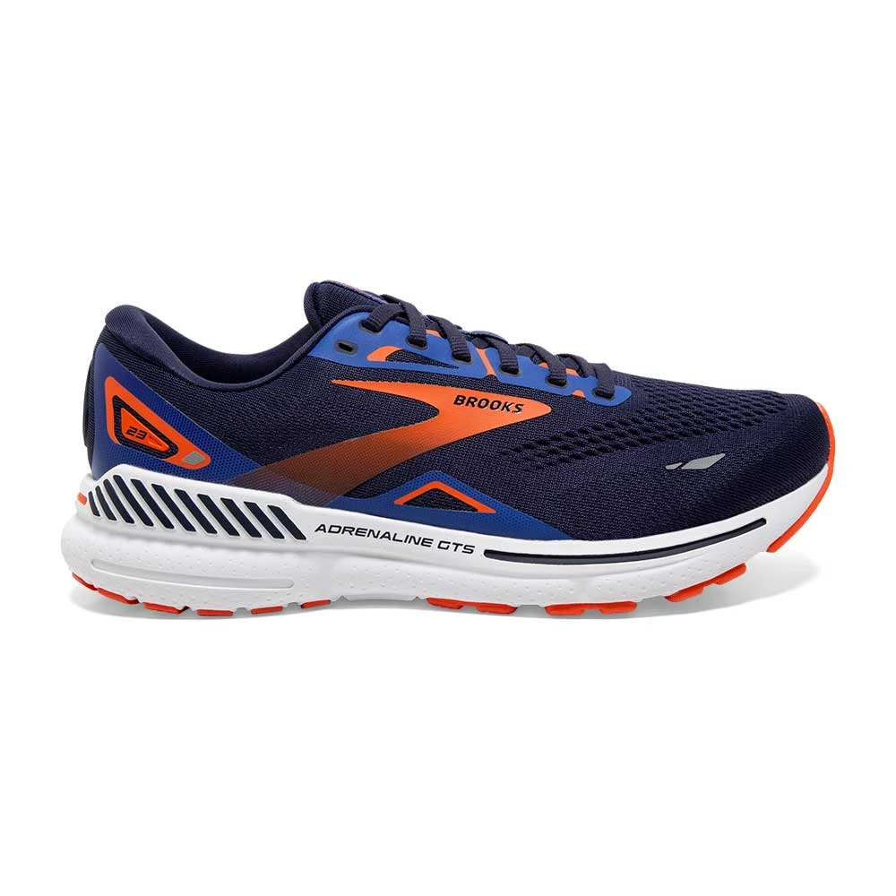 BROOKS Men's Adrenaline GTS 23 Running Shoe - Peacoat/Orange/Surf The Web- Regular (D) 3 BROOKS Men's Adrenaline GTS 23 Running Shoe - Peacoat/Orange/Surf The Web- Regular (D)