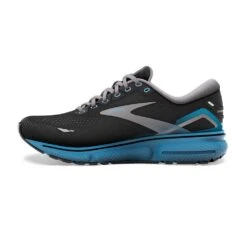 BROOKS Men's Ghost 15 Running Shoe- Black/Blackened Pearl/Blue- Regular (D) -Gazelle Sports 110393 056 M Ghost 15