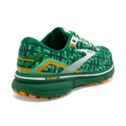 BROOKS Men's Ghost 15 Run Lucky Running Shoe- Green/White/Orange- Regular (D) -Gazelle Sports 110393 371 H Ghost 15