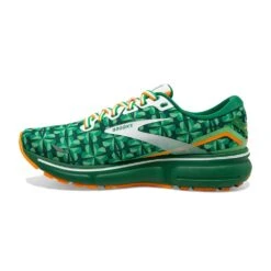 BROOKS Men's Ghost 15 Run Lucky Running Shoe- Green/White/Orange- Regular (D) -Gazelle Sports 110393 371 M Ghost 15