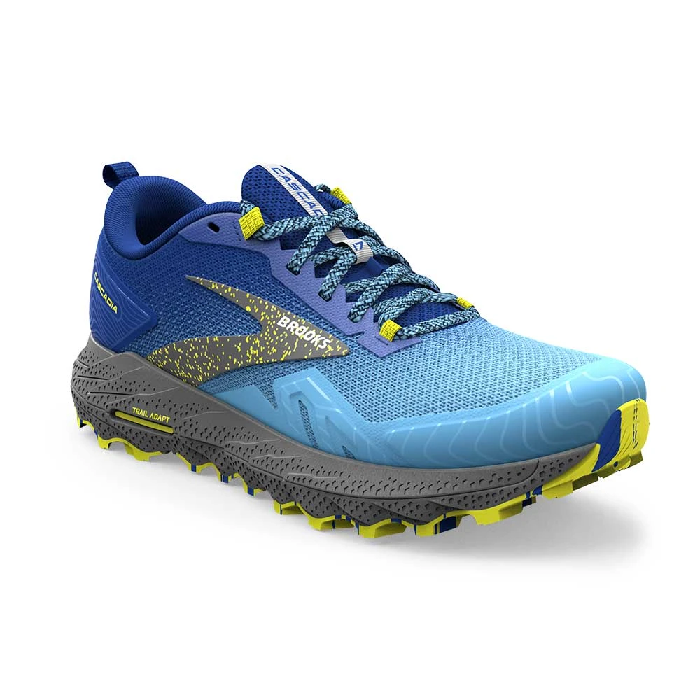 BROOKS Men's Cascadia 17 Trail Running Shoe - Blue/Surf The Web/Sulphur - Regular (D) 4 BROOKS Men's Cascadia 17 Trail Running Shoe - Blue/Surf The Web/Sulphur - Regular (D) - Image 2
