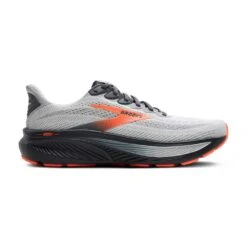 BROOKS Men's Ghost 17 Running Shoe - Oyster Mushroom/Orange/Ebony - Wide (2E)