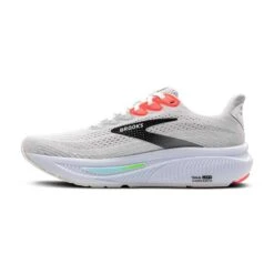 BROOKS Men's Ghost 17 Running Shoe - White/Pink Clay/Gecko -Gazelle Sports 110442 112 M Ghost 17