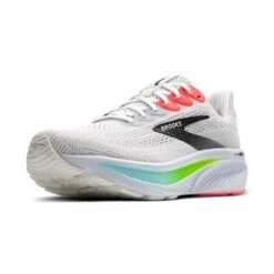 BROOKS Men's Ghost 17 Running Shoe - White/Pink Clay/Gecko -Gazelle Sports 110442 112 Z Ghost 17