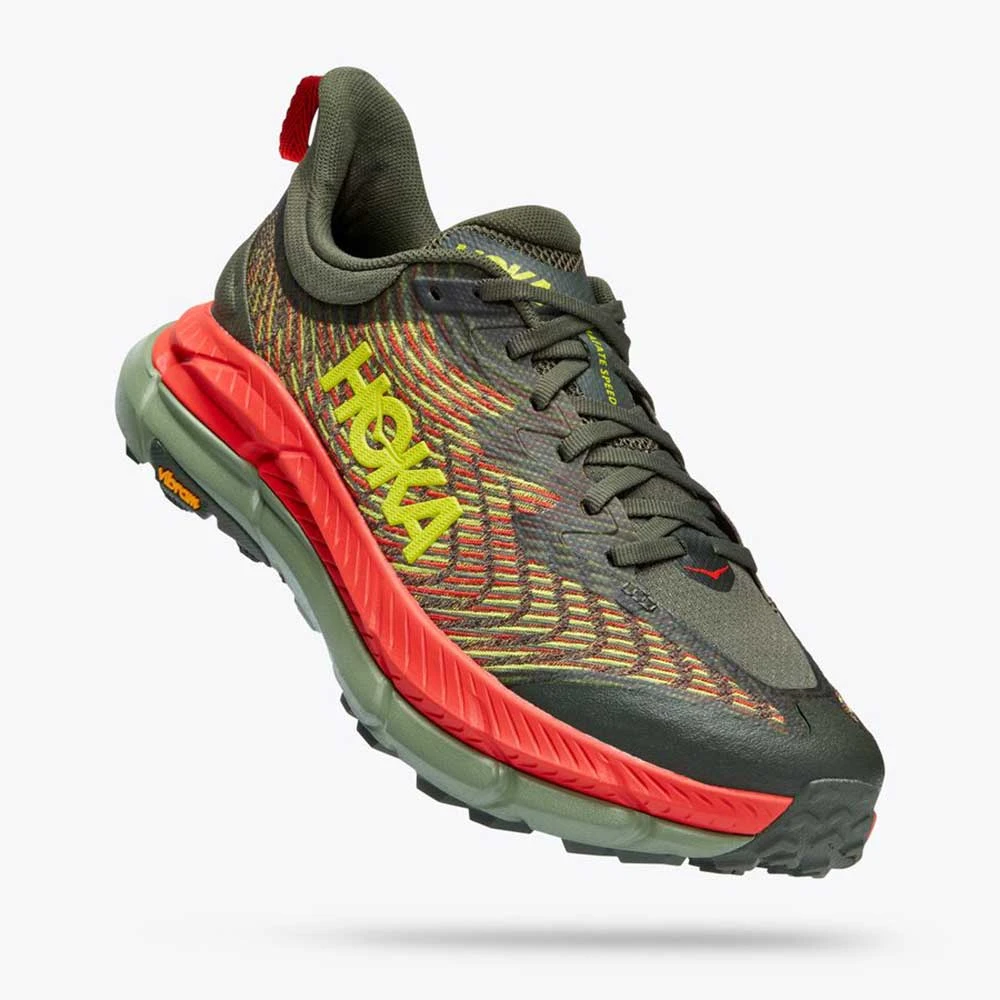 Hoka Men's Mafate Speed 4 Trail Shoe - Thyme/Fiesta- Regular (D) 5 Hoka Men's Mafate Speed 4 Trail Shoe - Thyme/Fiesta- Regular (D) - Image 3