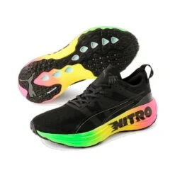Men's Foreverrun Nitro Futrograde Running Shoe - Puma Black/Green Gecko- Regular (D) -Gazelle Sports 380005 01