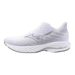 Mizuno Men's Wave Rider 28 Running Shoe- White/Ultimate Grey- Regular (D) -Gazelle Sports 411456 00UG