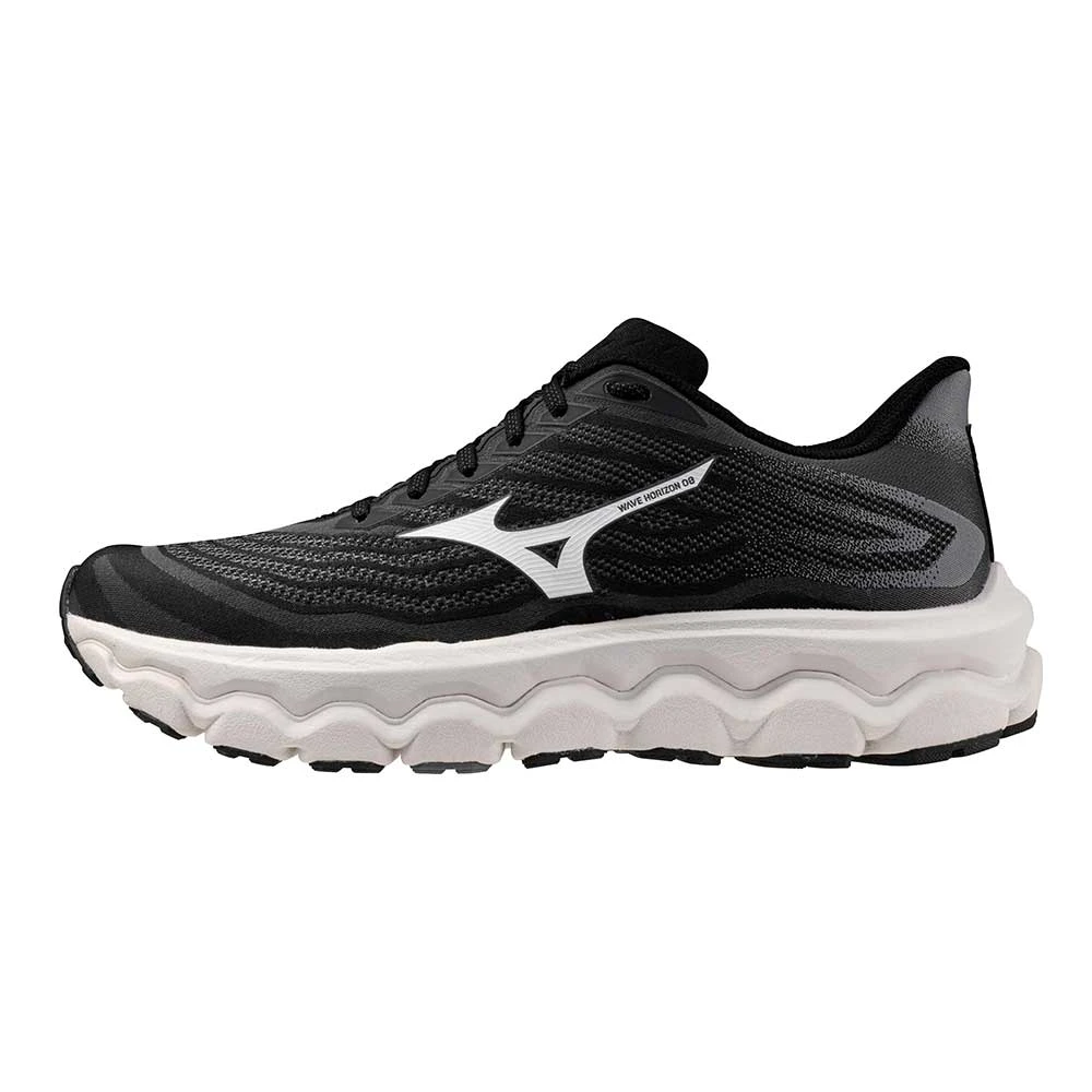 Mizuno Men's Wave Horizon 8 Running Shoe - Black/White - Regular (D) 4 Mizuno Men's Wave Horizon 8 Running Shoe - Black/White - Regular (D) - Image 2