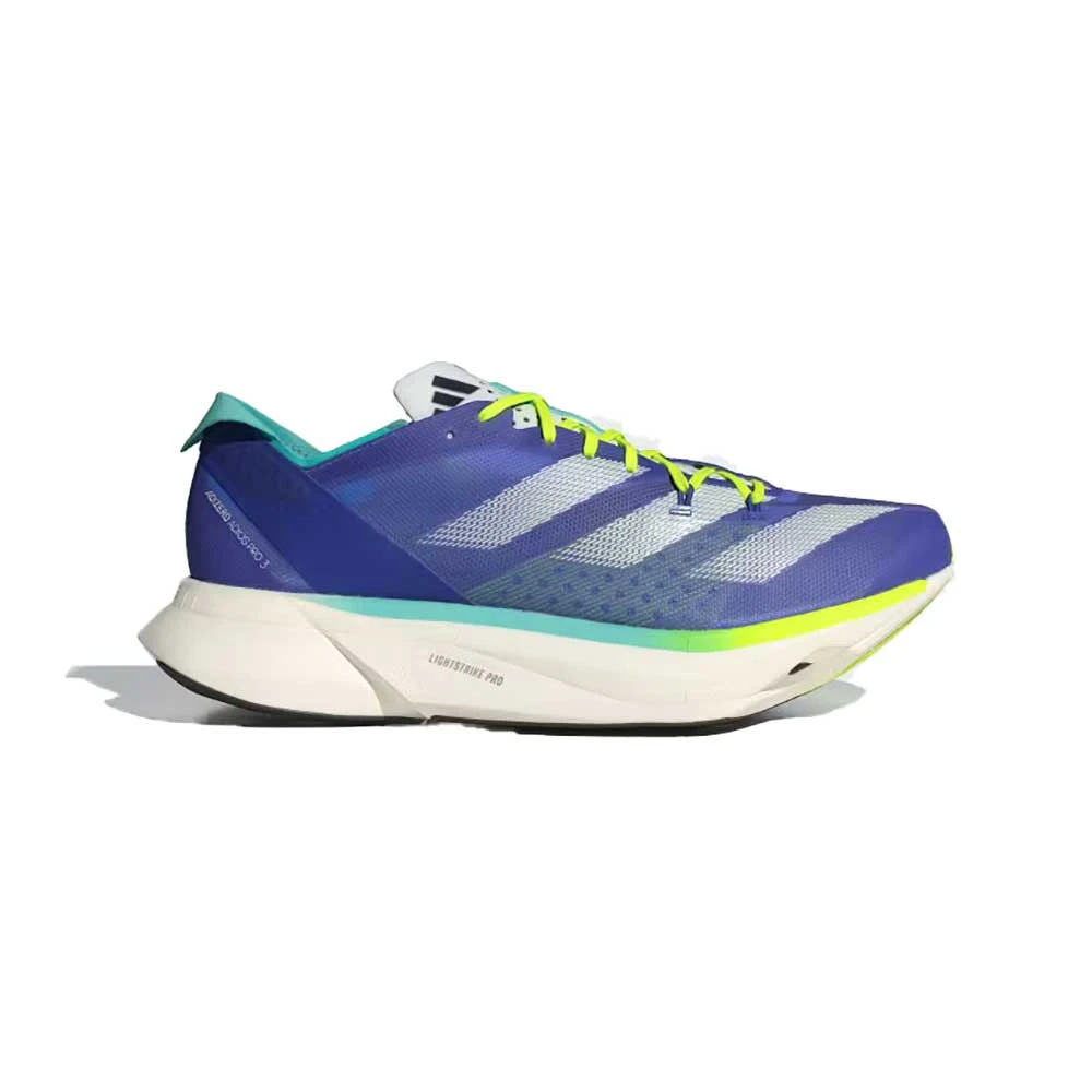 ADIDAS Adizero Adios Pro 3 Running Shoe - Cobalt Blue/Zero Metalic/Lucid Lemon - Regular (D) 3 ADIDAS Adizero Adios Pro 3 Running Shoe - Cobalt Blue/Zero Metalic/Lucid Lemon - Regular (D)