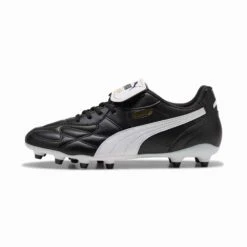 Men's King Top FG/AG Soccer Cleat - Puma Black/Puma White/Puma Gold - Regular (D) -Gazelle Sports AG Soccer Boots