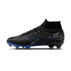 Unisex Nike Zoom Mercurial Superfly 9 Pro FG Soccer Shoe - Black/Chrome-Hyper Royal- Regular (D) -Gazelle Sports AURORA DJ5598 040 PHSLH000 2000