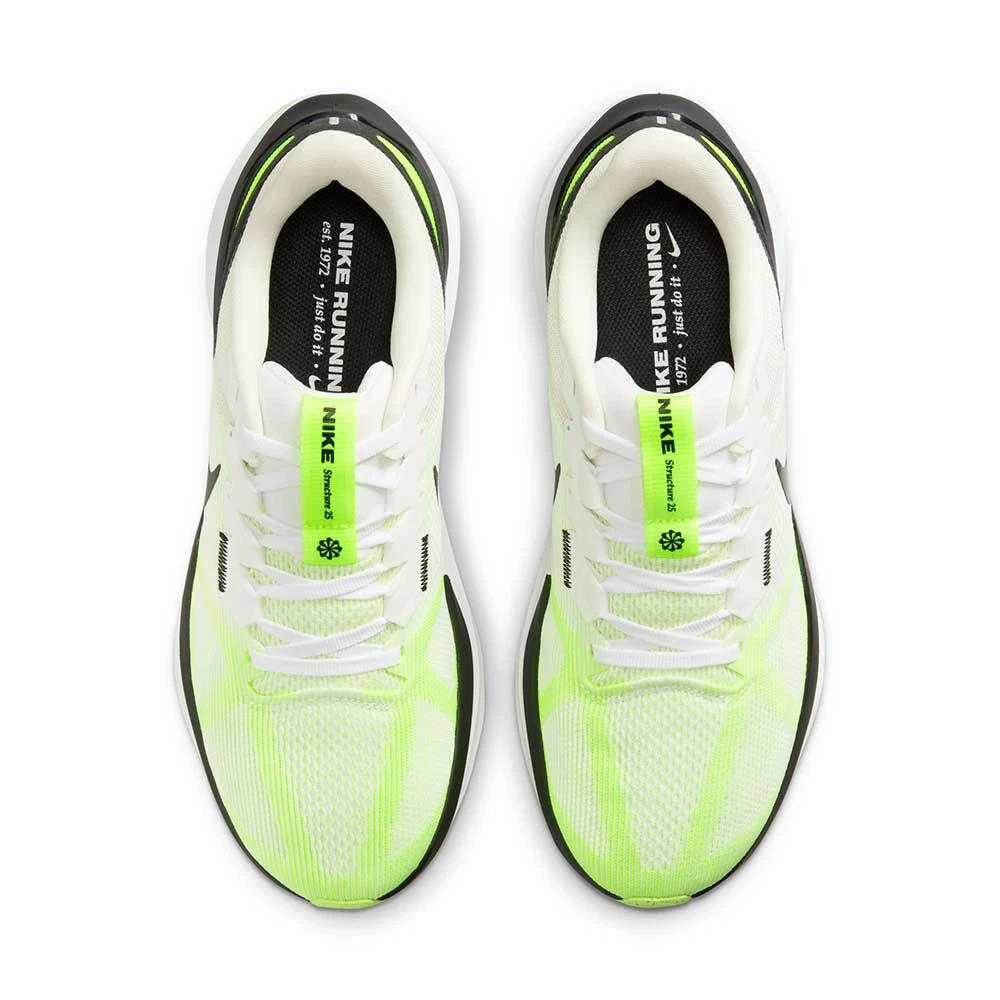 Men's Nike Air Zoom Structure 25 Running Shoe - White/Black-Volt-Phantom- Regular (D) 7 Men's Nike Air Zoom Structure 25 Running Shoe - White/Black-Volt-Phantom- Regular (D) - Image 5