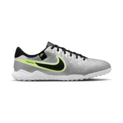 Nike Tiempo Legend 10 Academy TF Turf Soccer Shoe - Metallic Silver/White/Volt - Regular (D)