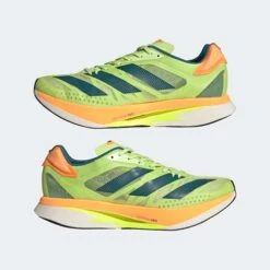 ADIDAS Unisex ADIZERO Adios Pro 2 - Pulse Lime/Real Teal/Flash Orange-Regular (D) -Gazelle Sports Adizero Adios Pro 2.0 Shoes Green GX3124 09 standard