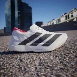 ADIDAS Men's Adios Pro 4 Running Shoe - Footwear White/core Black/silver Metallic - Regular (D) -Gazelle Sports Adizero Adios Pro 4 Shoes White JR1094 HM3 hover