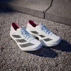 ADIDAS Men's Adios Pro 4 Running Shoe - Footwear White/core Black/silver Metallic - Regular (D) -Gazelle Sports Adizero Adios Pro 4 Shoes White JR1094 HM5