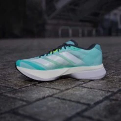 ADIDAS Men's Boston 13 Running Shoe - Flash Aqua/Ftwr White/Lucid Lemon - Regular (D) -Gazelle Sports Adizero Boston 13 Shoes Turquoise JS4945 HM7