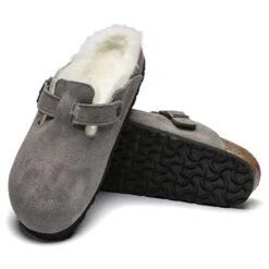 Birkenstock Boston Shearling - Stone - Regular/Wide -Gazelle Sports BostonShearling Stone 2