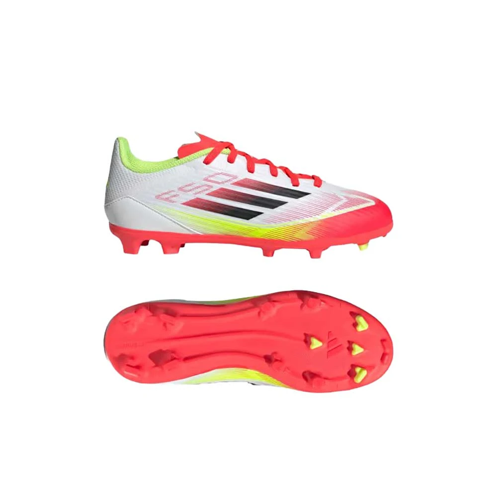 ADIDAS JR F50 League FG Soccer Cleat - Cloud White/Core Black/Solar Yellow - Regular (D) 10 ADIDAS JR F50 League FG Soccer Cleat - Cloud White/Core Black/Solar Yellow - Regular (D) - Image 8