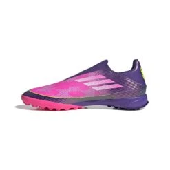 ADIDAS Men's F50 League LL TF Lamine Soccer Shoes -Purple/White - Regular (D) -Gazelle Sports F50 League LY Laceless Turf Boots Purple JQ9733 06 standard
