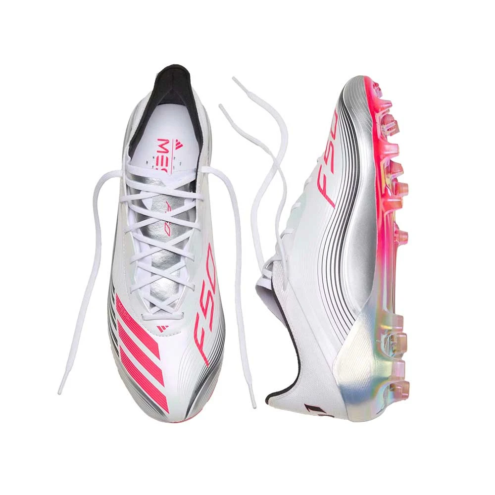 ADIDAS Men's F50 Messi Elite FG Soccer Cleat - Cloud White/Lucid Red/Silver Metallic - Regular (D) 4 ADIDAS Men's F50 Messi Elite FG Soccer Cleat - Cloud White/Lucid Red/Silver Metallic - Regular (D) - Image 2