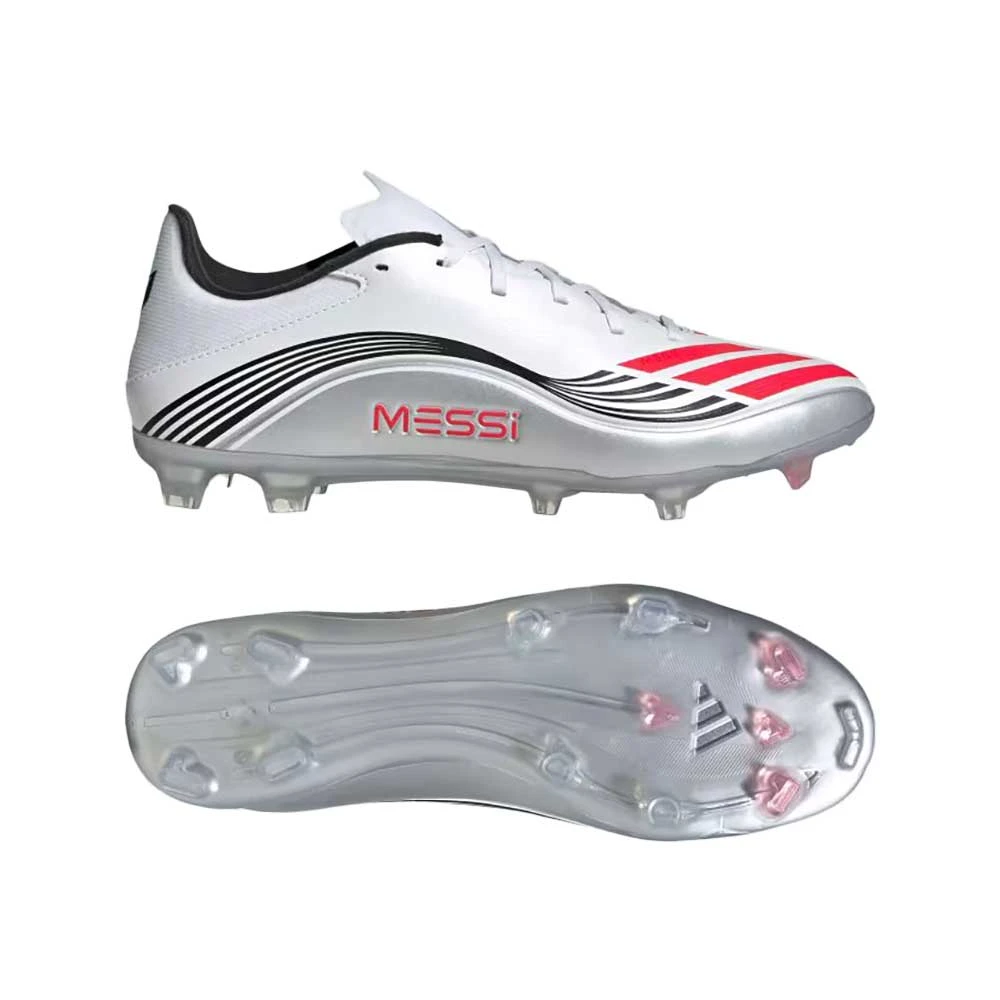 ADIDAS Men's F50 Messi League FG/MG Soccer Cleat - Cloud White/Lucid Red/Silver Met - Regular (D) 9 ADIDAS Men's F50 Messi League FG/MG Soccer Cleat - Cloud White/Lucid Red/Silver Met - Regular (D) - Image 7