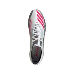 ADIDAS Men's F50 Messi Pro FG Soccer Cleat - Cloud White/Lucid Red/Silver Met - Regular (D) -Gazelle Sports F50 Messi Pro Firm Ground Cleats White JP7461 02 standard
