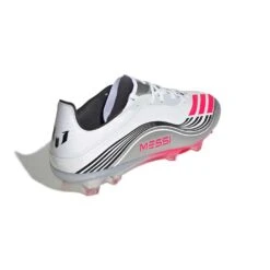 ADIDAS Men's F50 Messi Pro FG Soccer Cleat - Cloud White/Lucid Red/Silver Met - Regular (D) -Gazelle Sports F50 Messi Pro Firm Ground Cleats White JP7461 05 standard