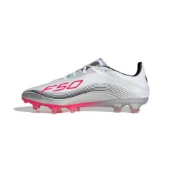 ADIDAS Men's F50 Messi Pro FG Soccer Cleat - Cloud White/Lucid Red/Silver Met - Regular (D) -Gazelle Sports F50 Messi Pro Firm Ground Cleats White JP7461 06 standard