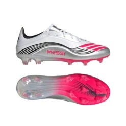 ADIDAS Men's F50 Messi Pro FG Soccer Cleat - Cloud White/Lucid Red/Silver Met - Regular (D) -Gazelle Sports F50 Messi Pro Firm Ground Cleats White JP7461 22 model