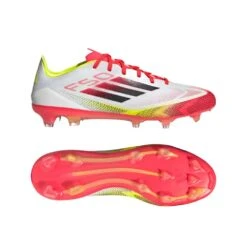 ADIDAS Men's F50 Pro FG Soccer Cleat - Cloud White/Core Black/Solar Yellow - Regular (D) 17 ADIDAS Men's F50 Pro FG Soccer Cleat - Cloud White/Core Black/Solar Yellow - Regular (D) -Gazelle Sports F50 Pro Firm Ground Cleats White IE1284 22 model