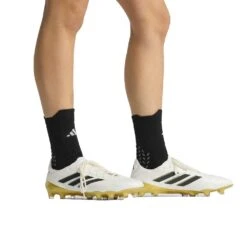 ADIDAS All Gender Copa Pure III ELITE FG Soccer Shoe - Zero Metallic/Core Black/Gold Metallic - Regular (D) -Gazelle Sports JH6303 HM3 hover