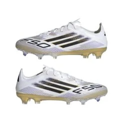 ADIDAS F50 Pro FG Soccer Cleat - Cloud White/Black/Gold Metallic - Regular (D) -Gazelle Sports JH7686 09 standard