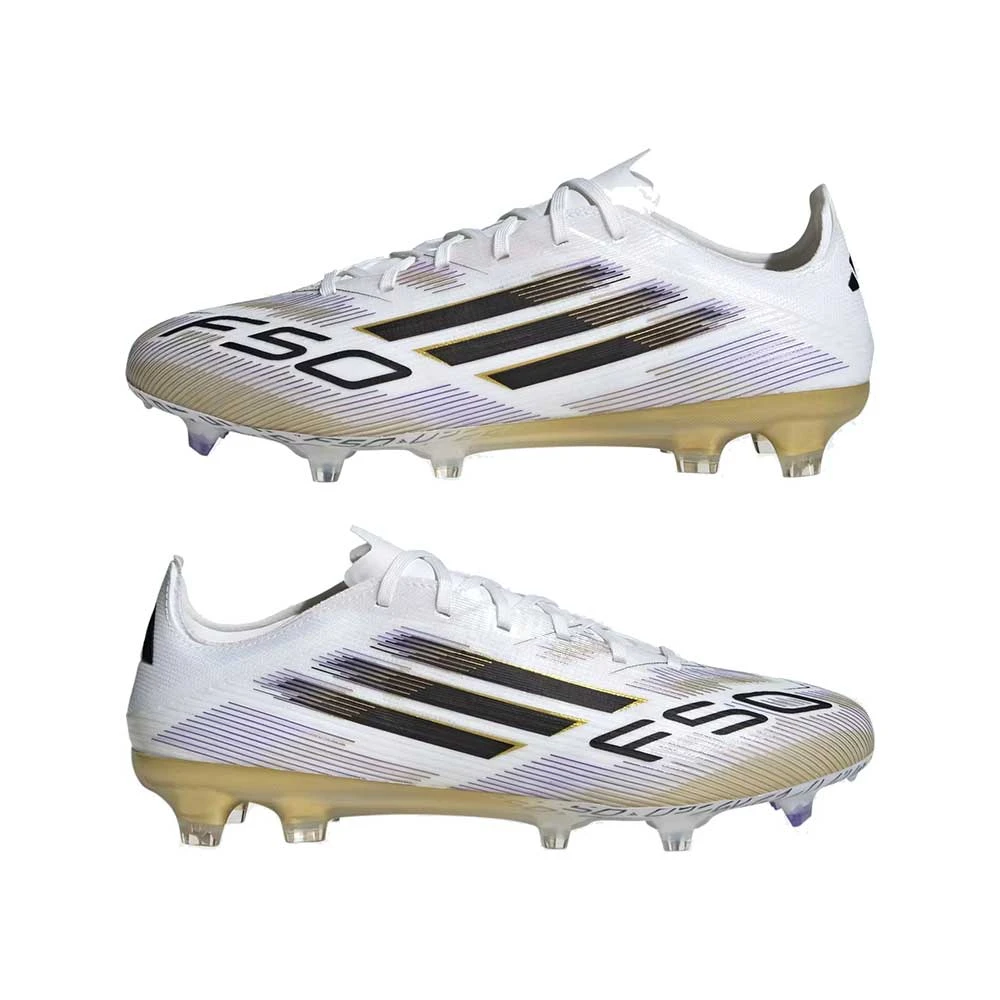ADIDAS F50 Pro FG Soccer Cleat - Cloud White/Black/Gold Metallic - Regular (D) 7 ADIDAS F50 Pro FG Soccer Cleat - Cloud White/Black/Gold Metallic - Regular (D) - Image 5