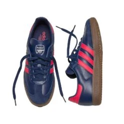 ADIDAS Men's Samba AFC Indoor Soccer Shoe- Night Indigo/Pure Ruby/Gum 5 - Regular (D) -Gazelle Sports JQ4037 HM5