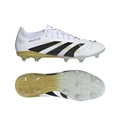 ADIDAS Predator Pro FG Soccer Shoe - Cloud White/Core Black/Gold Metallic - Regular (D) -Gazelle Sports Predator Pro Firm Ground Boots White JI1194 22 model
