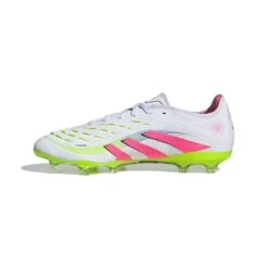 ADIDAS Men's Predator Pro FG Soccer Cleat - Cloud White/Lucid Pink/Lucid Lemon - Regular (D) -Gazelle Sports Predator Pro Firm Ground Cleats White ID3855 06 standard