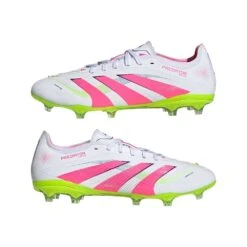 ADIDAS Men's Predator Pro FG Soccer Cleat - Cloud White/Lucid Pink/Lucid Lemon - Regular (D) -Gazelle Sports Predator Pro Firm Ground Cleats White ID3855 09 standard
