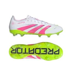 ADIDAS Men's Predator Pro FG Soccer Cleat - Cloud White/Lucid Pink/Lucid Lemon - Regular (D) -Gazelle Sports Predator Pro Firm Ground Cleats White ID3855 22 model