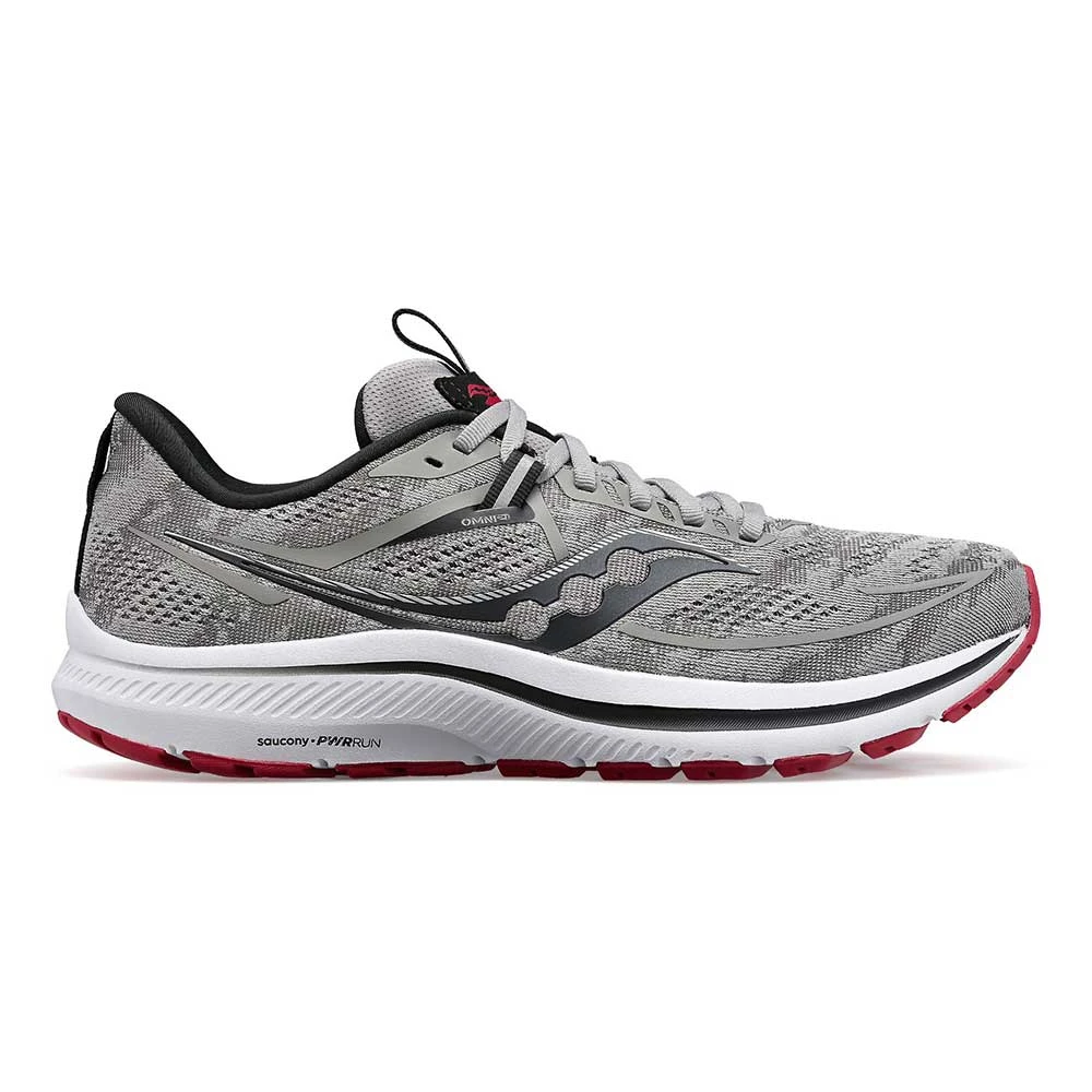 Saucony Men's Omni 21 Running Shoe - Alloy/Garnet- Wide (2E) 3 Saucony Men's Omni 21 Running Shoe - Alloy/Garnet- Wide (2E)