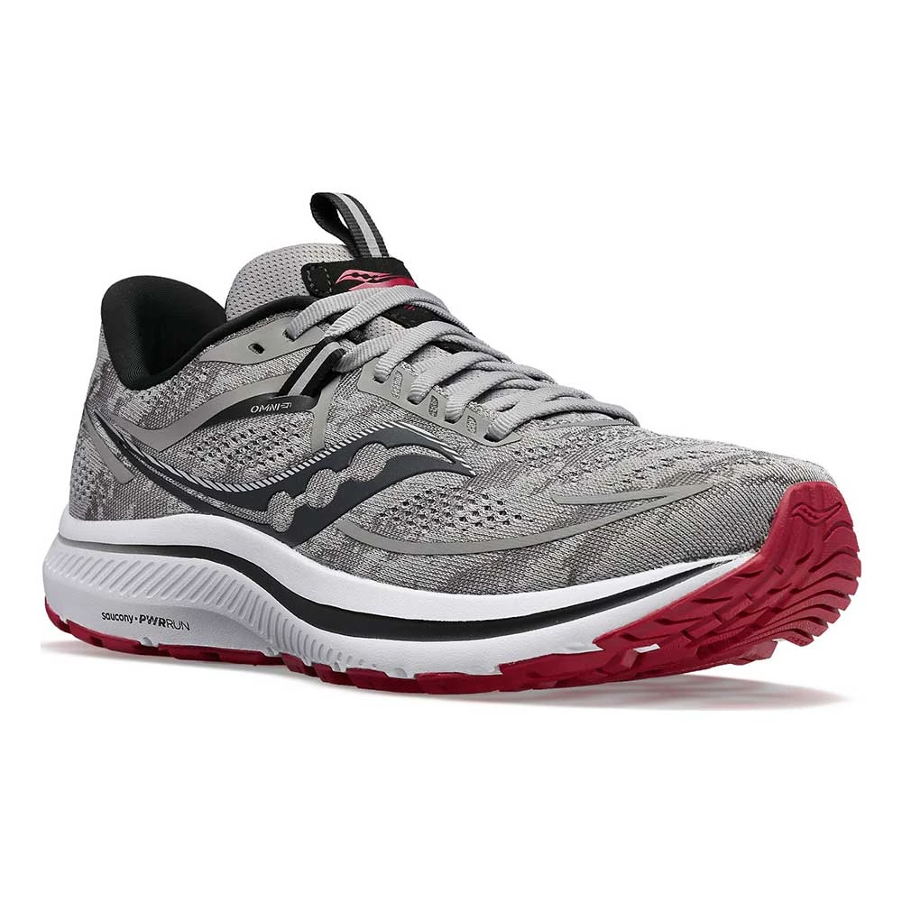 Saucony Men's Omni 21 Running Shoe - Alloy/Garnet- Wide (2E) 4 Saucony Men's Omni 21 Running Shoe - Alloy/Garnet- Wide (2E) - Image 2