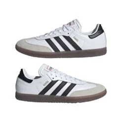 ADIDAS Men's Samba Indoor Soccer Shoe - Cloud White/Core Black/Vivid Red - Regular (D) -Gazelle Sports Samba Indoor Soccer Cleats White IH6001 09 standard